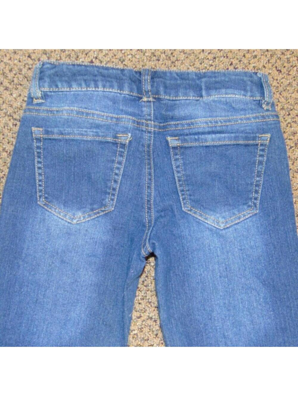 Arizona Jeans 7 Girls Blue Adjustable Waist Embroidered Skinny - Picture 5 of 5